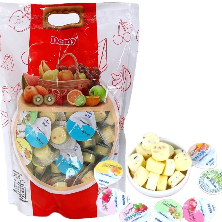 ขนมชีสนมวัว ผสมผลไม้  หอมกลิ่นนม ใน1ถุงคละรส 500กรัม