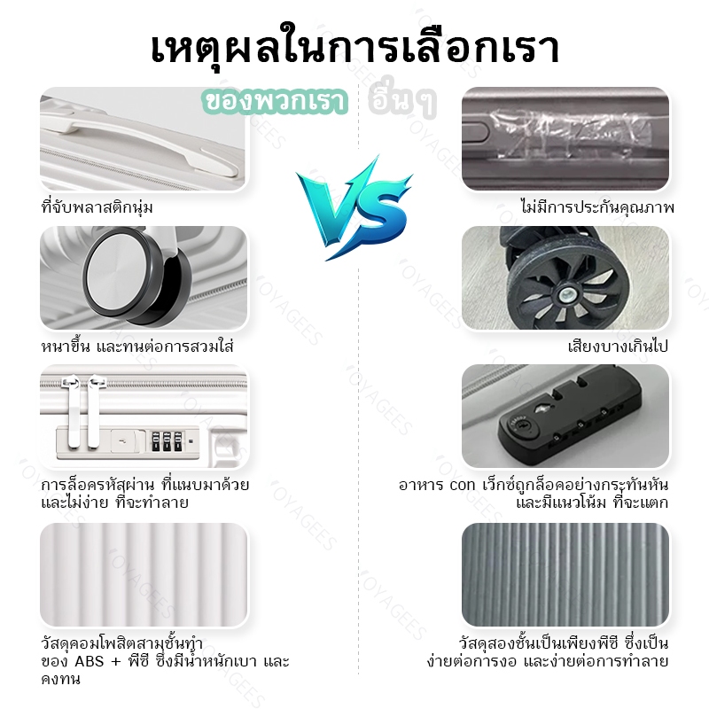 กระเป๋าเดินทาง 20/24/28นิ้ว พร้อมตะขอ PC+ABS มีซิปรุ่นซิปล็อครหัสได้ เบา กระเป๋าล้อลาก กระเป๋าเดินท การชาร์จไฟ USB