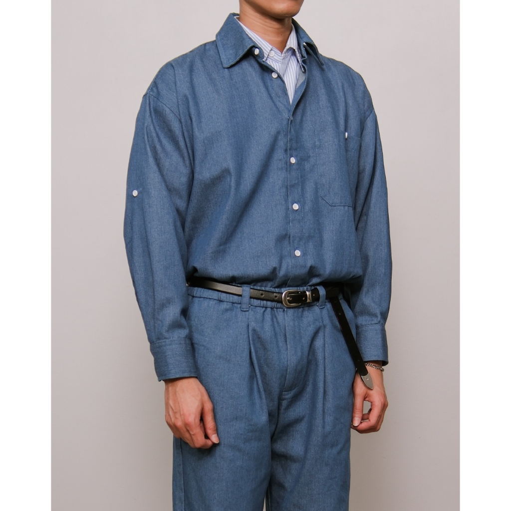 Denim Wide Shirt in Blue | เสื้อเชิ้ตทรงหลวม ผ้าเดนิม สีน้ำเงิน