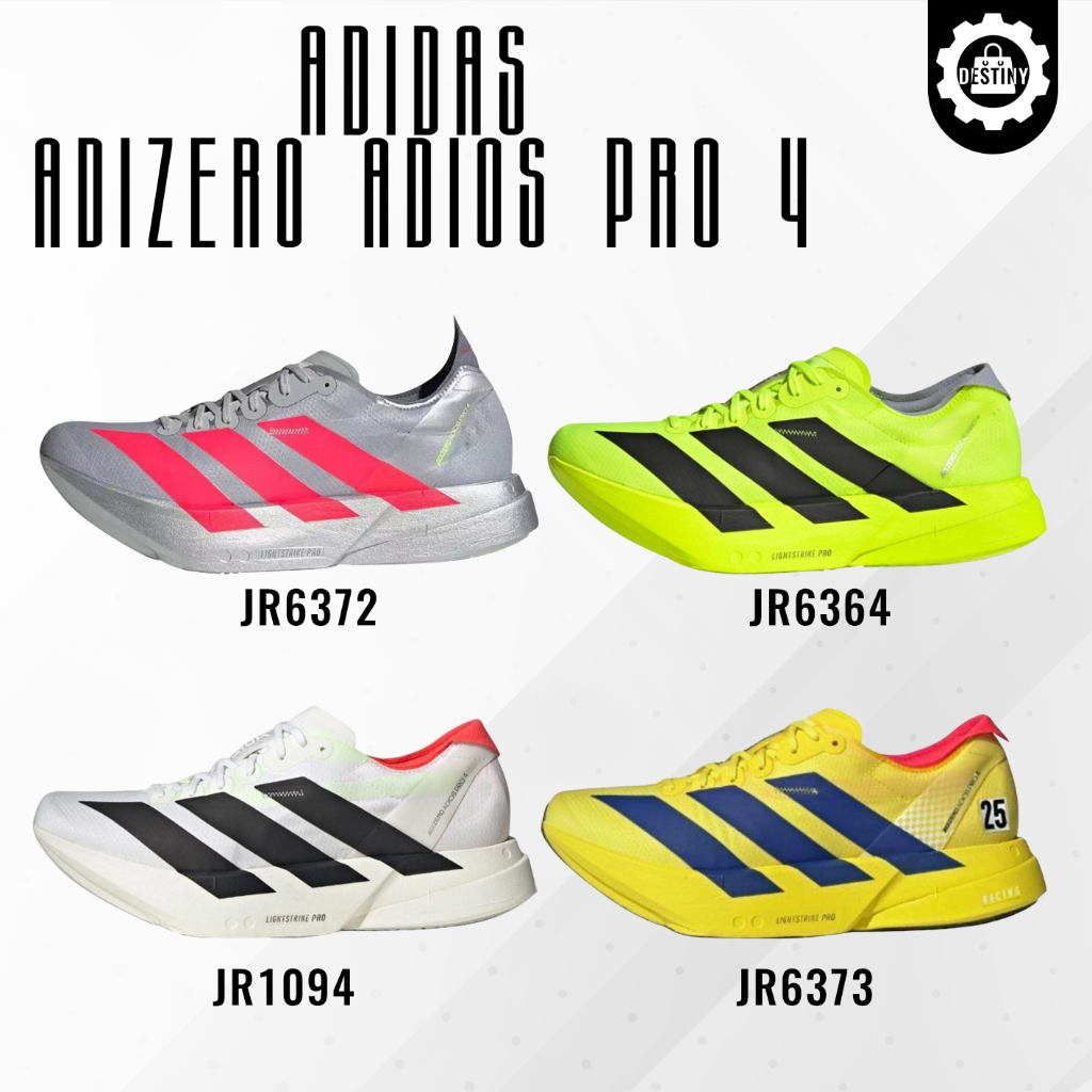 ใหม่นําเข้า adidas Adizero Adios Pro 4  รองเท้ากีฬา รองเท้าสำหรับชายหญิง JR6372/JR6364/JR1094/JR6373 ของแท้ 100%