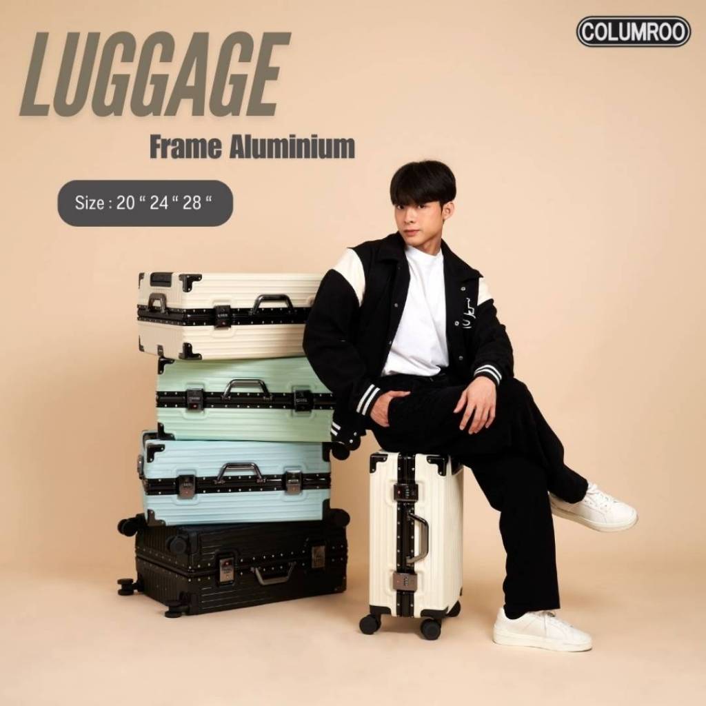 COLUMROO กระเป๋าเดินทางอลูมิเนียม Frame Aluminium  ล็อครหัสมาตราฐาน 3 ตัว เดินทางได้ทั่วโลก M200