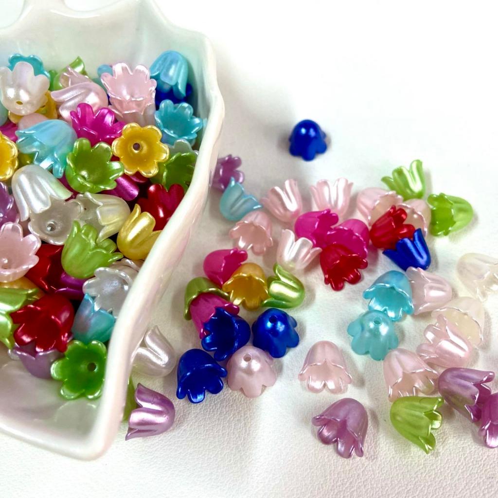 ลูกปัด ดอกบัวดิน สีมุก ของตกแต่ง อุปดรณ์งานฝีมือ DIY พร้อมส่ง