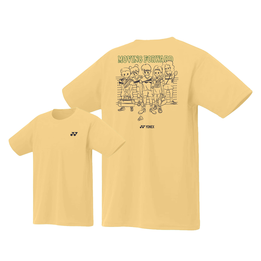 เสื้อกีฬาแบดมินตัน Yonex (เด็กเล่นแบด) สีขาว และเหลืองไข่