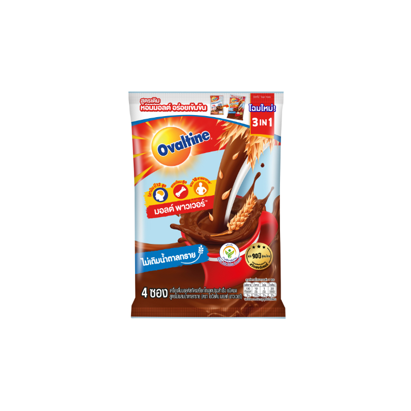 [Gift] Ovaltine 3in1 No Sucrose 25g. แพ็ค 4 ซอง สินค้าเพื่อสมนาคุณ กรุณาสั่งซื้อคู่กับสินค้าหลักเท่านั้น