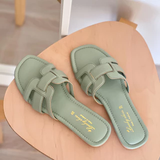 LUCKY&SHOES รองเท้าแตะ รุ่น Hannad หน้าตัว H แบบใหม่ เรียบหรู ดีไซน์เก๋ เก็บเท้าสวย มี 7สี รหัส L-112