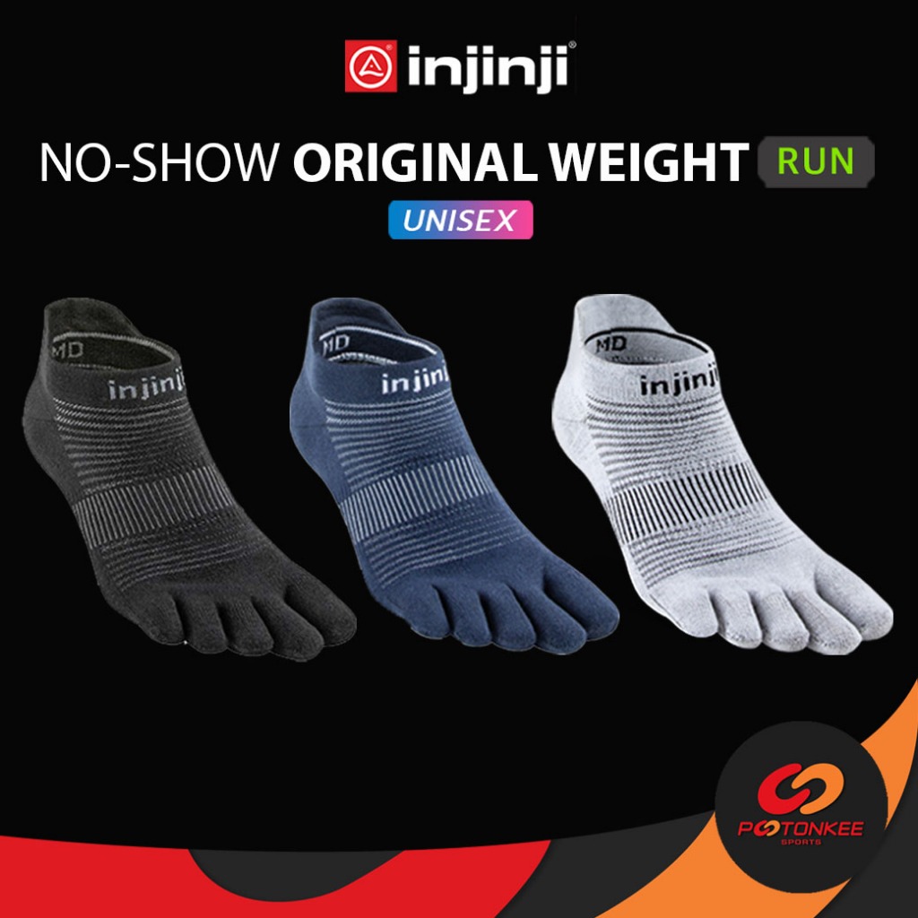 INJINJI NO SHOW ORIGINALWEIGHT (UNISEX) ถุงเท้าวิ่ง 5 นิ้ว ใต้ข้อ แบบหนาปกติ