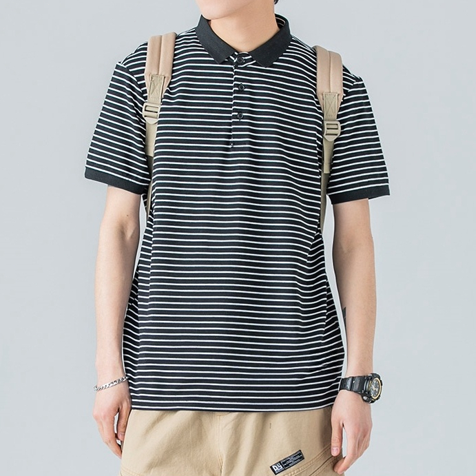 CLIFF เสื้อโปโลผู้ชาย ลาย สื้อคอปก แฟชั่น ชุดคู่รัก เรียบง่าย หล่อ ราคา ถูกที่สุด ดีลบีเคเค แกลเลอรีภาพที่ 5