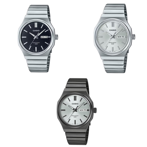 CASIO นาฬิกาข้อมือผู้ชาย สายสแตนเลส รุ่น MTP-E735D,MTP-E735B,MTP-E735D-1A,MTP-E735D-7A,MTP-E735B-7A