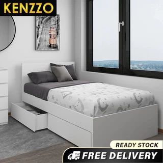 พร้อมส่ง KENZZO: Snow series เตียง เตียงนอน แบบมีหัว/ไม่มีหัว ลิ้นชัก นอน2ชั้น ดึงออก-เก็บได้ ขนาด 3 ฟุต สไตล์มินิมอล