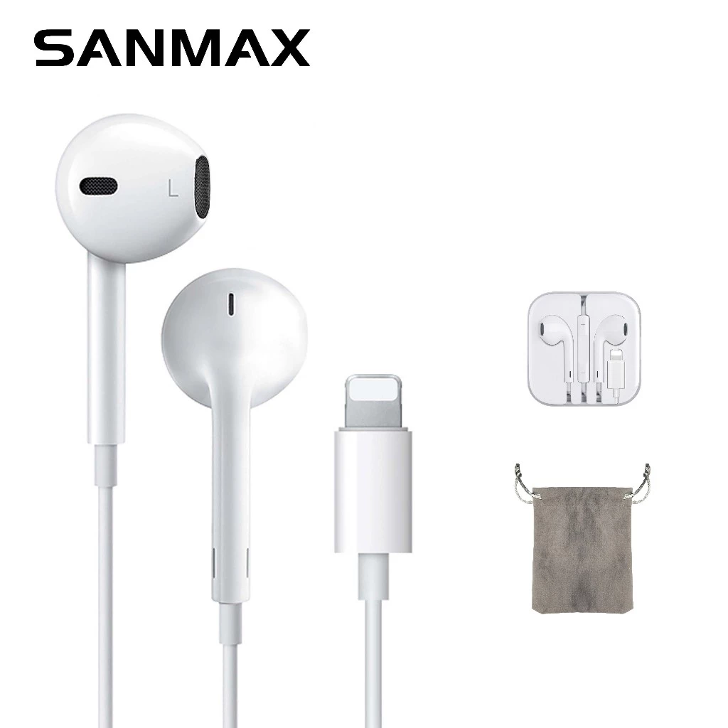 Sanmax หูฟังมีไมโครโฟน 3.5mm / Type-C / Lightning สำหรับ Android thumbnail 5