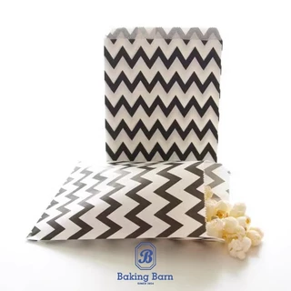 Baking barn (100 ชิ้น/แพ็ค) ถุงกระดาษ ถุงแพ็คของ ซองกระดาษลายมินิมอล Paper bag