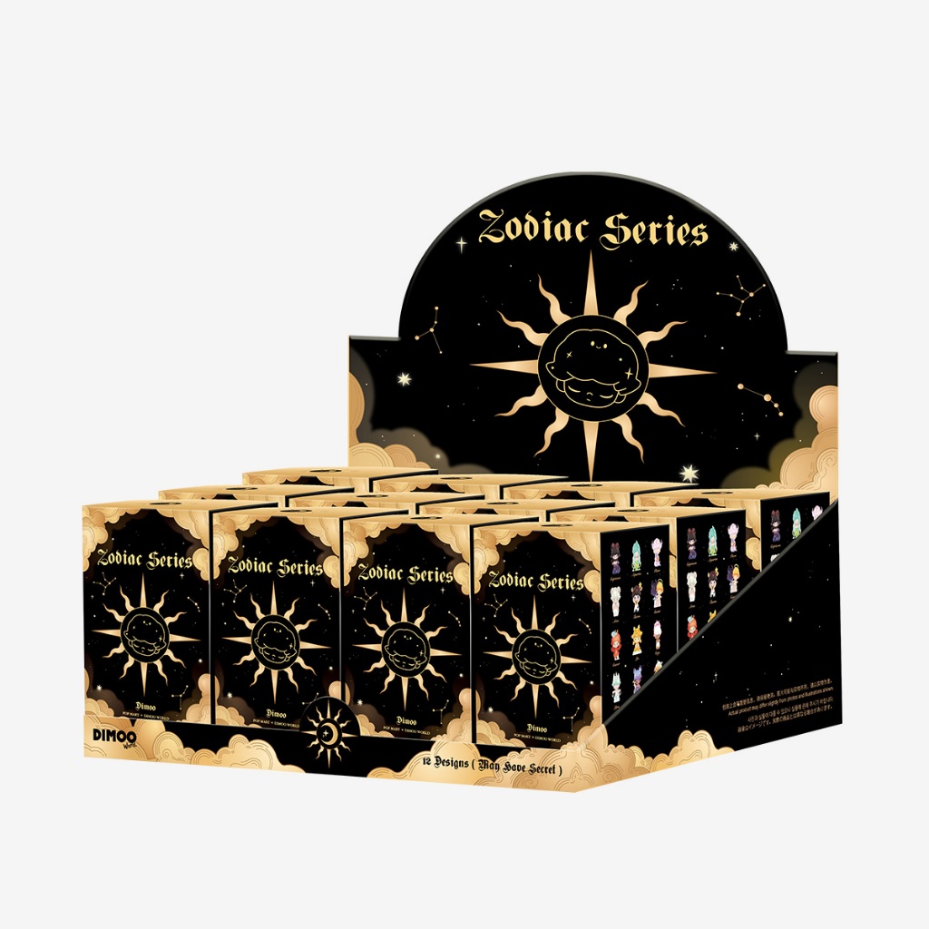 POP MART Dimoo Zodiac Series ดิมู่ 12ราศรี กล่องสุ่ม ยกบล็อก (Whole Set) [ของแท้] ตุ๊กตาฟิกเกอร์