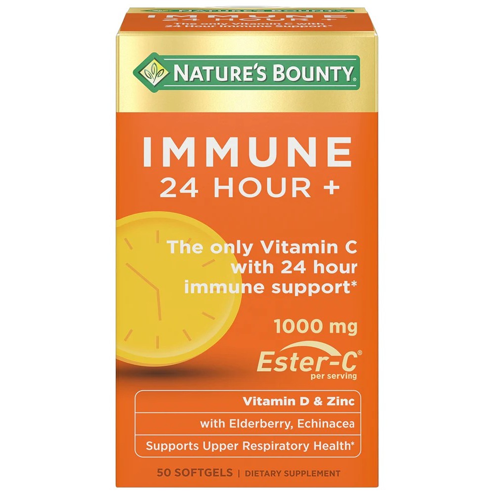 ของแท้ วิตามินซี Nature's Bounty Immune 24 Hour+ With 1,000mg Ester-C 50เม็ด (Exp.09/27)