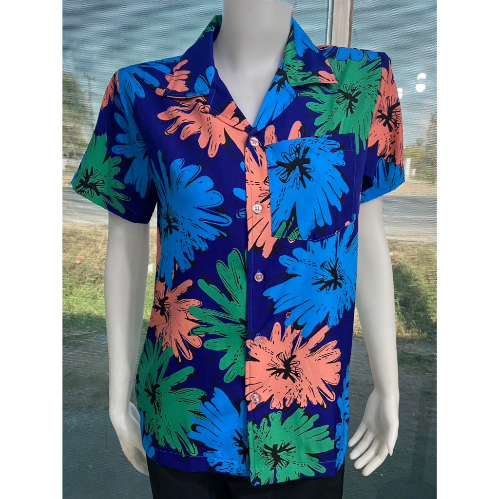 เสื้อสงกรานต์ New !! 2025 ผ้าไหมอิตาลี่ เสื้อลายดอก KGM UNIFORM