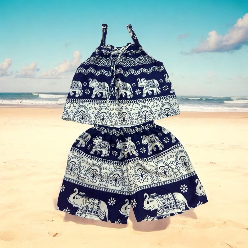 Oxy shop🔺ชุดสายเดี่ยวช้างเด็กผู้หญิง ผ้าสปันนิ่มลื่นใส่สบาย เหมากับฤดูร้อน - รูปที่ 5