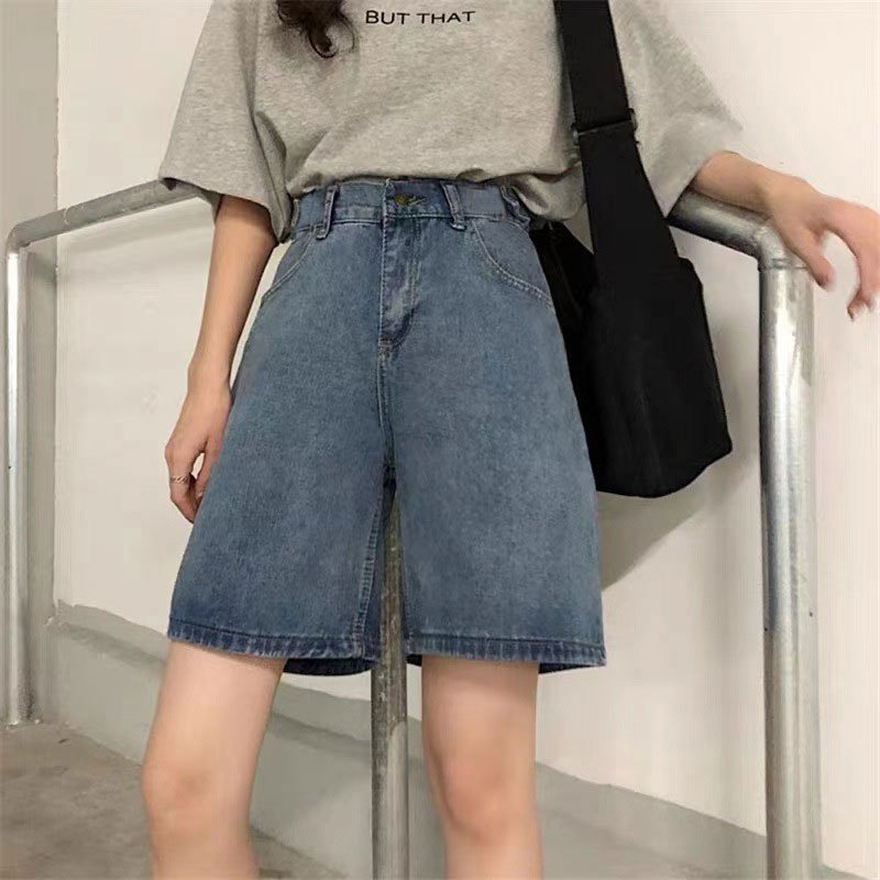 👖919JEANS👖 กางเกงยีนส์ขาสั้นแบบไม่ยืดหยุ่น กางเกงยีนส์กางเกงยีนส์ผู้หญิงยีนส์ขาสั้นกางเกง 5 ส่วน - รูปที่ 4