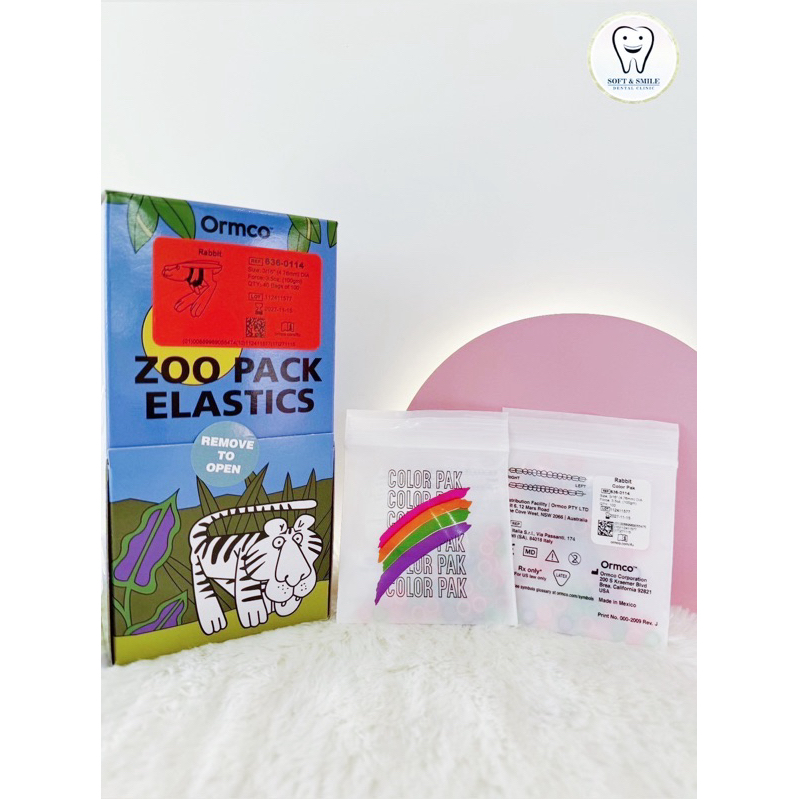 ยางดึงฟัน ยางเกี่ยวฟัน สำหรับคนจัดฟัน ยี่ห้อ Ormco เหนียว ไม่ขาดง่าย คละสี