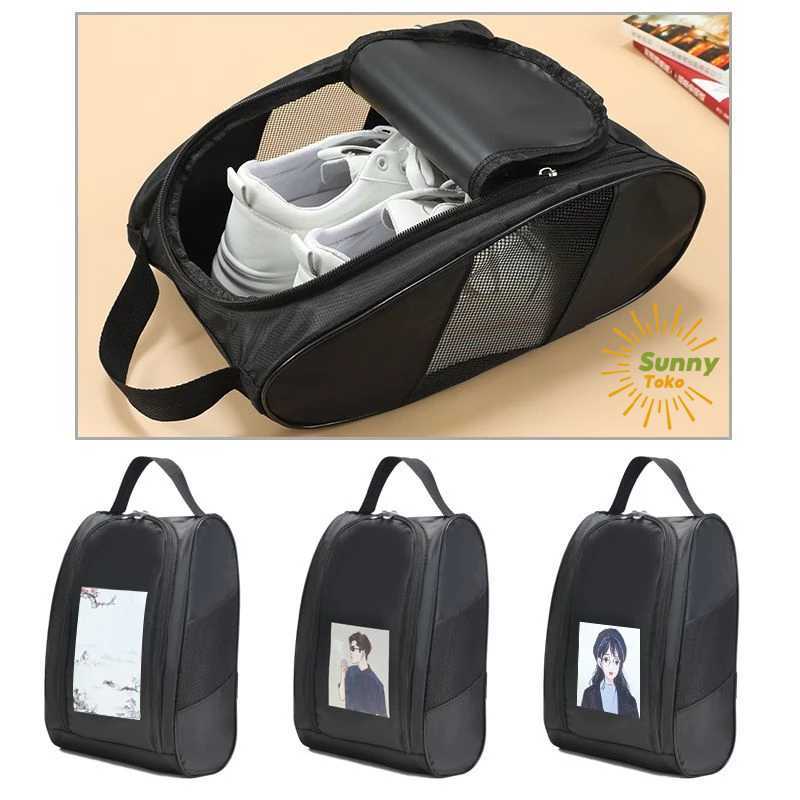 Sunny_ กระเป๋ารองเท้าระบายอากาศได้ ท่องเที่ยวกลางแจ้ง แบบพกพา บาสเกตบอลเทนนิสฟุตบอล ถุงเก็บของ กระเป๋าตาข่าย กันน้ำ