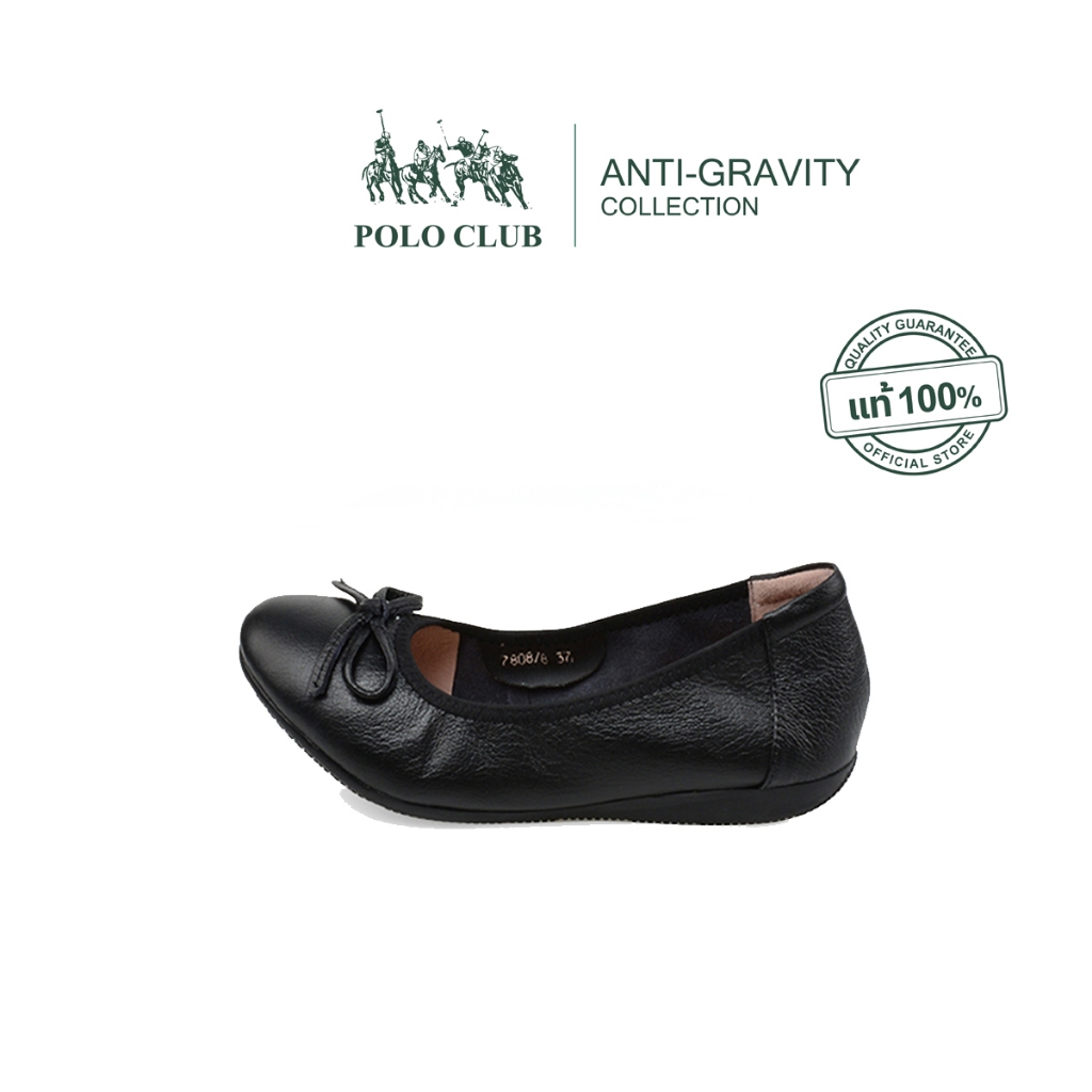 POLO CLUB รองเท้าหนัง รุ่น AG-1745 สีดำ | รองเท้าคัดชูผู้หญิง