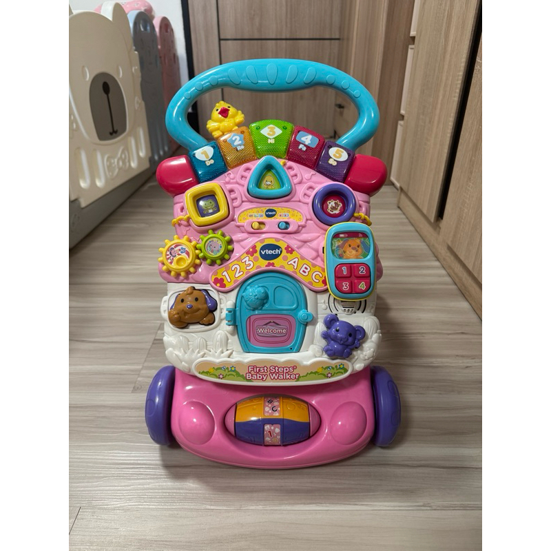 (มือสอง) Vtech | 2 in 1 First Steps Baby Walker รถเข็นหัดก้าวเดิน แยกชิ้นส่วนได้ สีชมพู