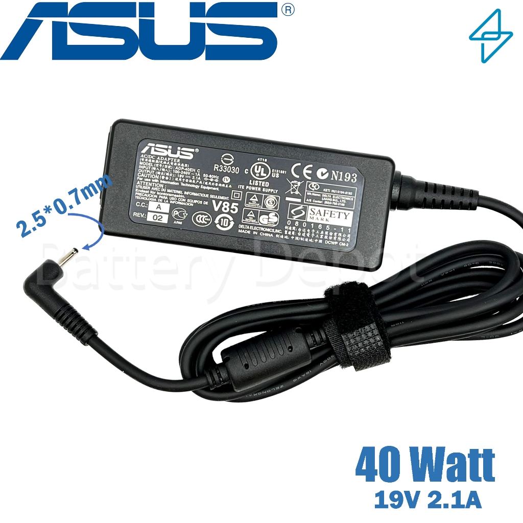 Asus Adapter ของแท้ Asus Mini Eee PC, EXA0901XA 40W 2.5*0.7mm สายชาร์จ เอซุส อะแดปเตอร์, สายชาร์จ As