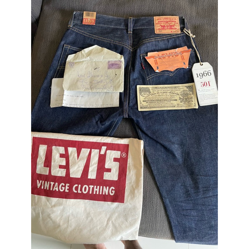 [Used] LEVI’S 501 XX LVC 1966 Made in USA (Dead Stock) W30 L34 เอววัดจริง 29 นิ้ว