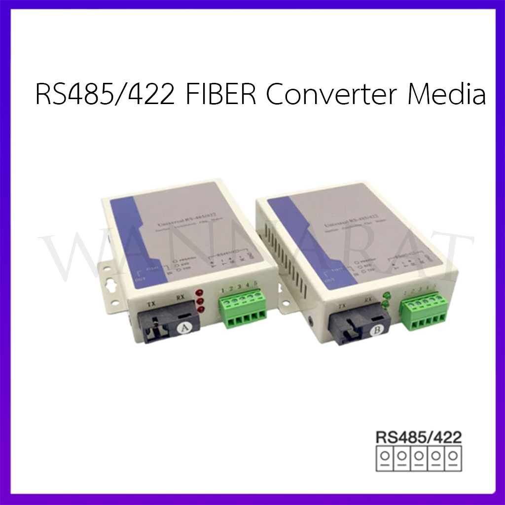 RS485/422 FIBER Converter Media Terminal To Fiber Optic อุปกรณ์แปลงและรับส่งคำสั่งดิจิตอลแบบอนุกรม