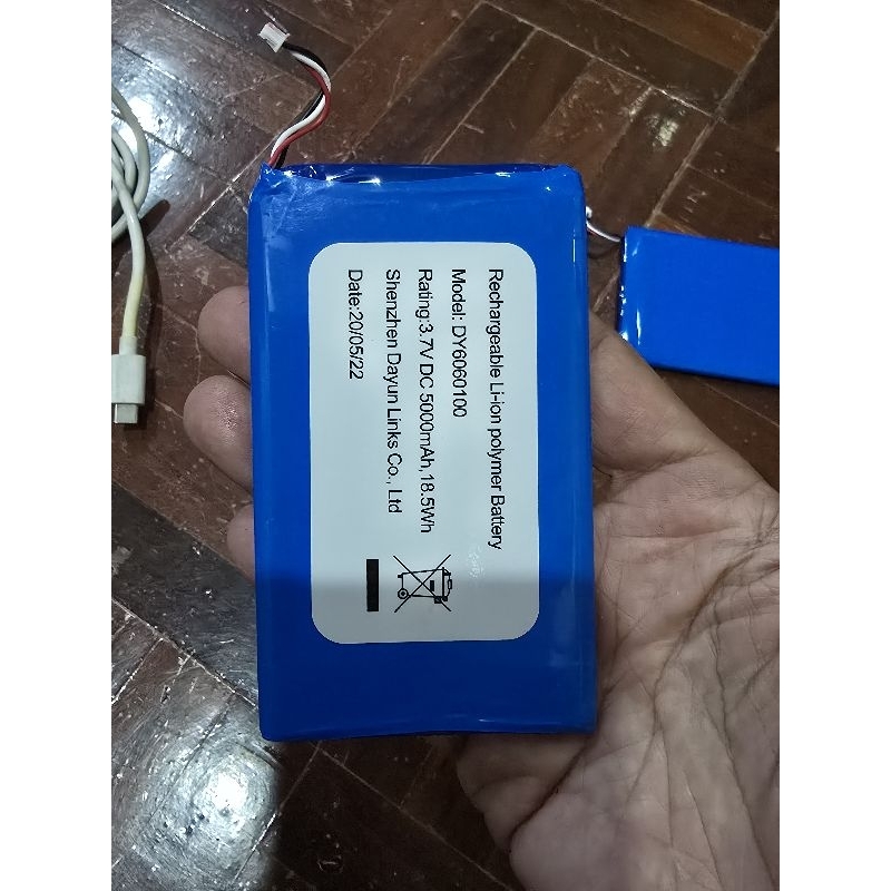 แบตเตอรี่ลิเธียม 3.7v 5000mAh พร้อมBMSป้องกัน แบตเตอรี่แพ็ค ขนาด 10.5*6*1.4 ซม.