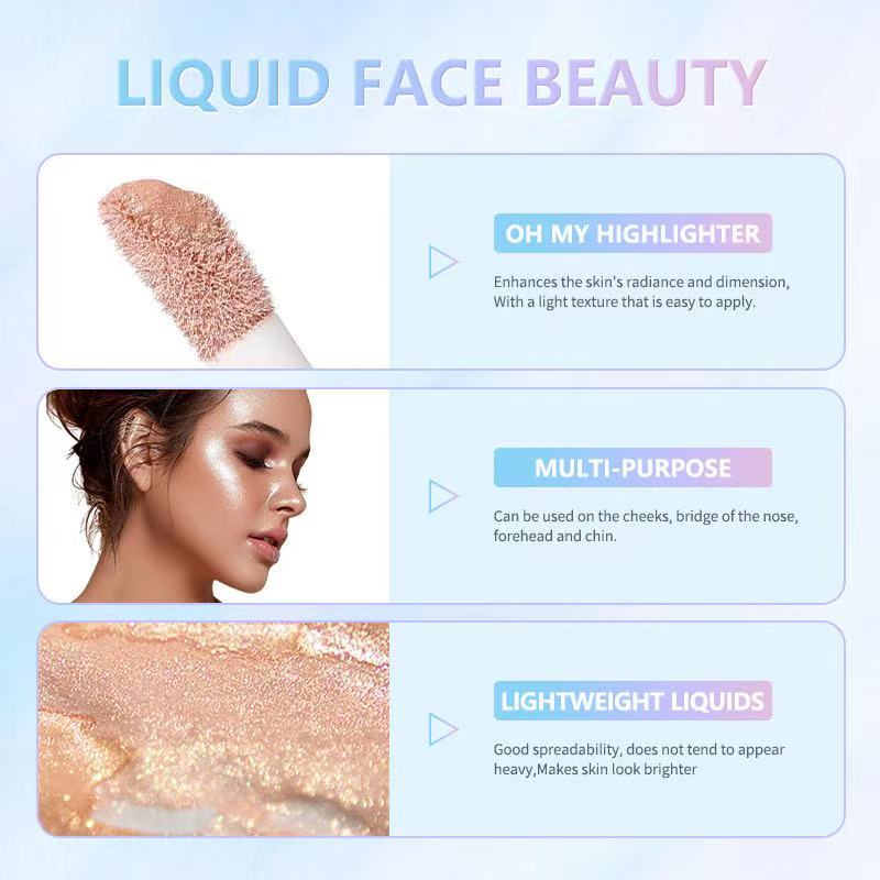 ลิควิดไฮไลท์ คอนทัวร์ไฮไลท์ ไฮไลท์เนื้อลิควิด คอนซีลเลอร์ ไฮไลท์ คอนทัวร์ ชิมเมอร์ เนื้อลิขวิด กันน้ํา ติดทนนาน - รูปที่ 2