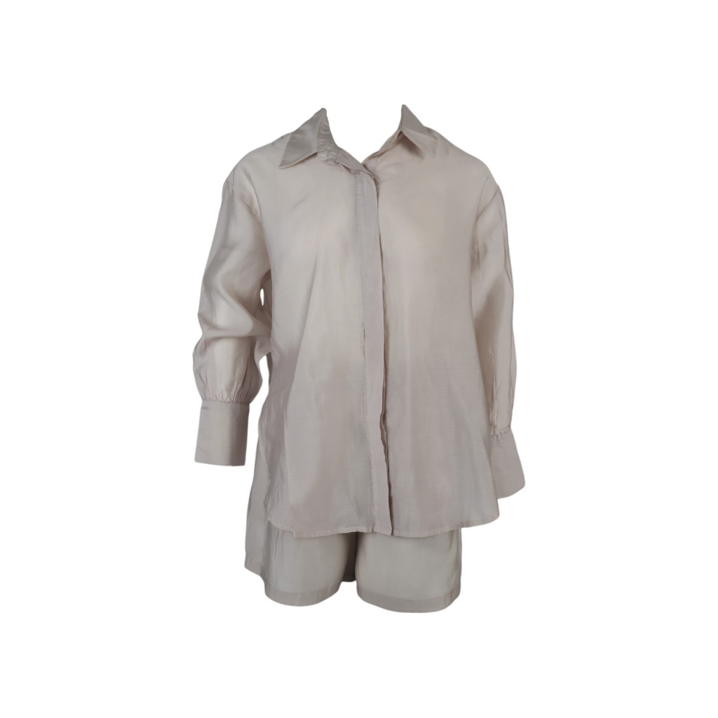 Simple.Par- Set ขาสั้นผ้าใส่สบาย-สีเบจ-A005-5