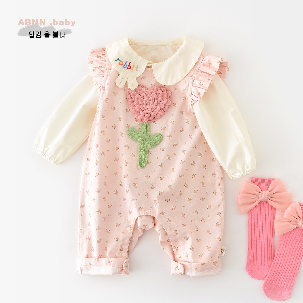 NT Baby - 104 (สินค้าพร้อมส่ง) จั๊มสูทเอี๊ยม ชุดแฟชั่นเด็กสุดน่ารักงานปัก สีสวยสไตล์เกาหลี