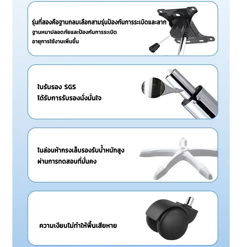 เก้าอี้เกมมิ่ง เก้าอี้เล่นเกม เก้าอี้คอมพิวเตอร์ เก้าอี้สํานักงาน พร้อมหมอนนวดเอว ปรับเอนได้ 145 องศา ราคา ถูกที่สุด ดีลบีเคเค แกลเลอรีภาพที่ 5