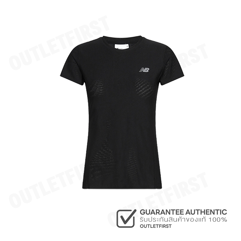 NEW BALANCE รุ่น WOMAN'S JACQUARD SLIM T-SHIRT CODE: WT41281 BK เสื้อยืดคอกลม เสื้อยืดแขนสั้น เสื้อย