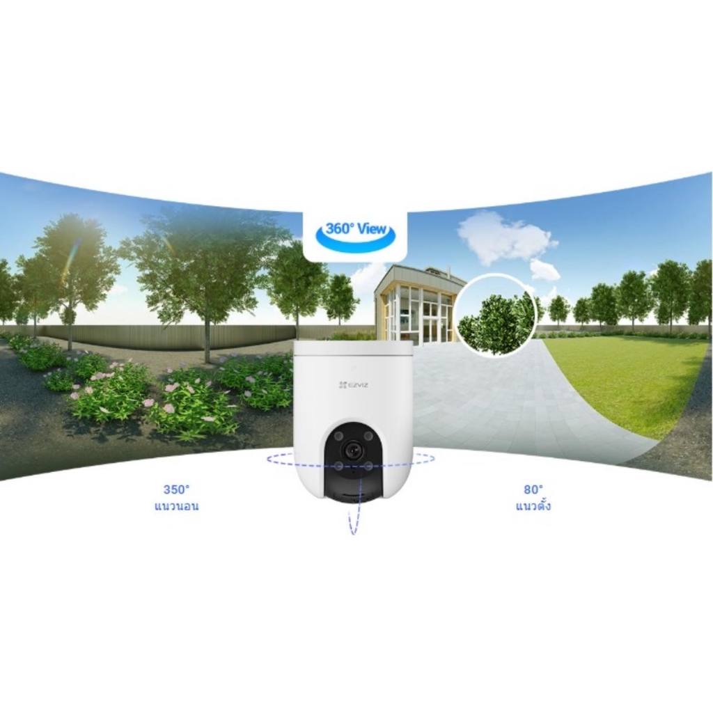 Ezviz รุ่น H8c Pro 5MP Smart Wi-Fi Pan & Til Camera : กล้องวงจรปิดภายนอก รุ่น H8C 5MP