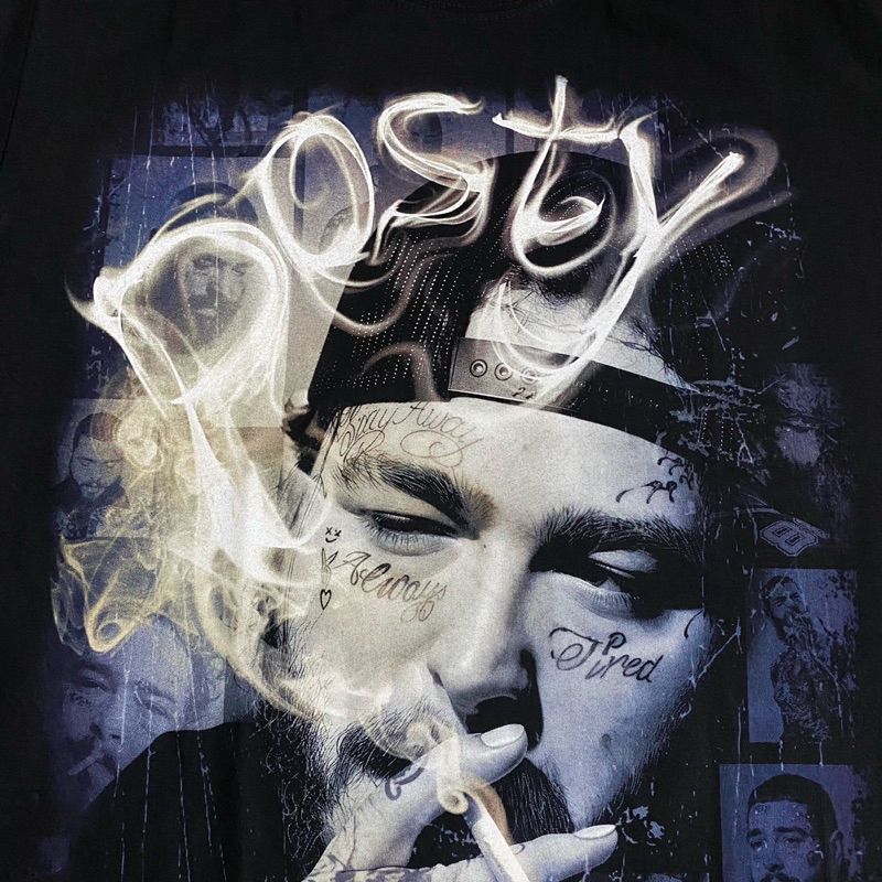 เสื้อผ้าฟอก-ผ้าดำ Posty ฟอนต์ควัน(เรืองแสง)ป้ายRockTees รูปที่ 7