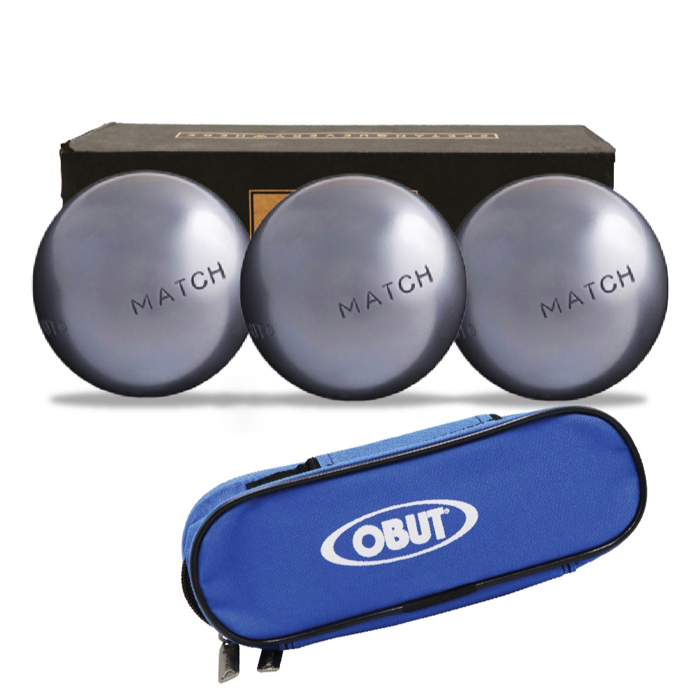 OBUT ลูกเปตอง สำหรับฝึกซ้อมกีฬา Petanque MatchChrome 374111-71 Set3+Bag  แถมฟรี! กระเป๋าเปตอง (คละสี