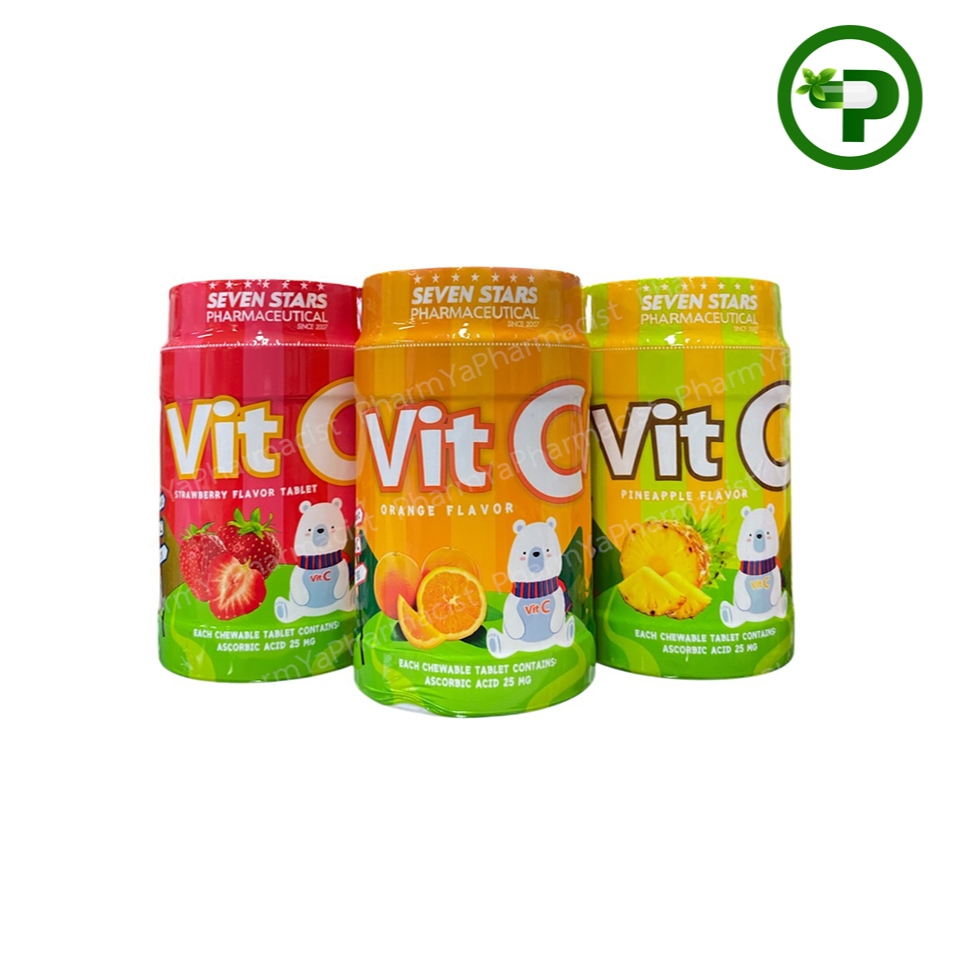 Kress Vit-C วิตามินซี ขนาด 25mg ชนิดอม(จำนวน 1000 เม็ด) 3รสชาติ ส้ม องุ่น สตอเบอรฺ์รี่ และสับปะรด