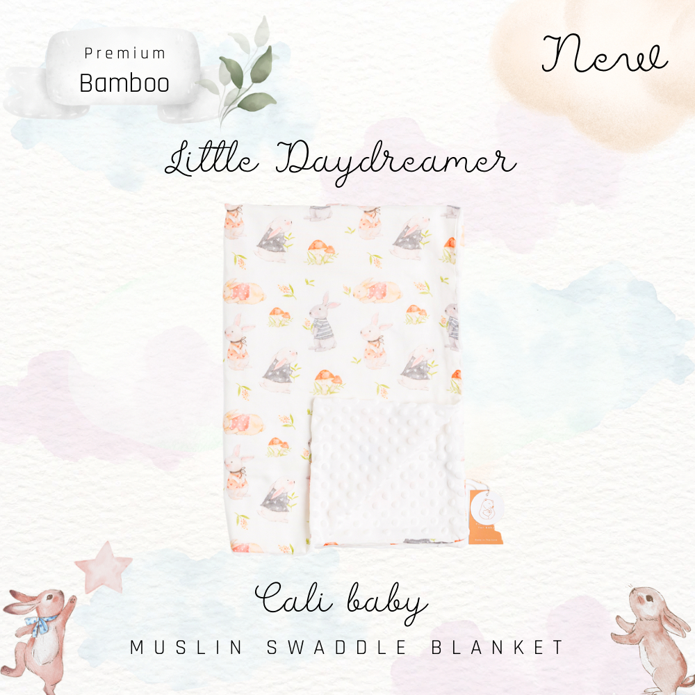 Cali:Bamboo fiber blanket🐇 ผ้าห่ม​ใยไผ่ ธรรมชาติ​ 70%🌿ขนาด 70*100 cm *ป้าย Cali baby