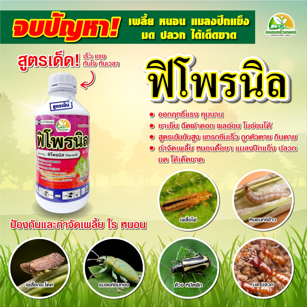 ยากำจัดบั่ว ยาดูดซึม ถูกตัวตาย กินตาย ฟิโพรนิล5% หนอนกอ ปลวก มอด  เพลี้ยไก่แจ้ เพลี้ยจักจั่น แมลงค่อมทอง ด้วง