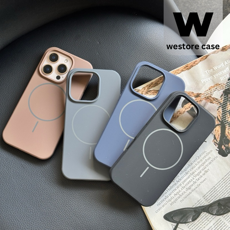 Silicone Case Magnetic เคสซิลิโคนสีพื้นบุกำมะหยี่ เคสแม่เหล็กวงเล็กสำหรับรุ่นไอโฟน 11-16 16Plus 16Pro 16ProMax