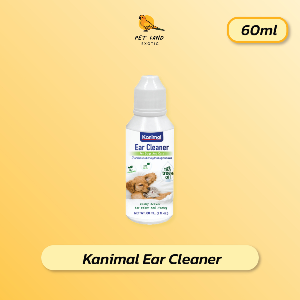Kanimal Ear Cleaner for Dog&Cat นำ้ยาเช็ดหู ขจัดไรในช่องหู สูตร Tea Tree Oil ลดกลิ่นอับ สำหรับสุนัขและแมว (60 มล./ขวด)