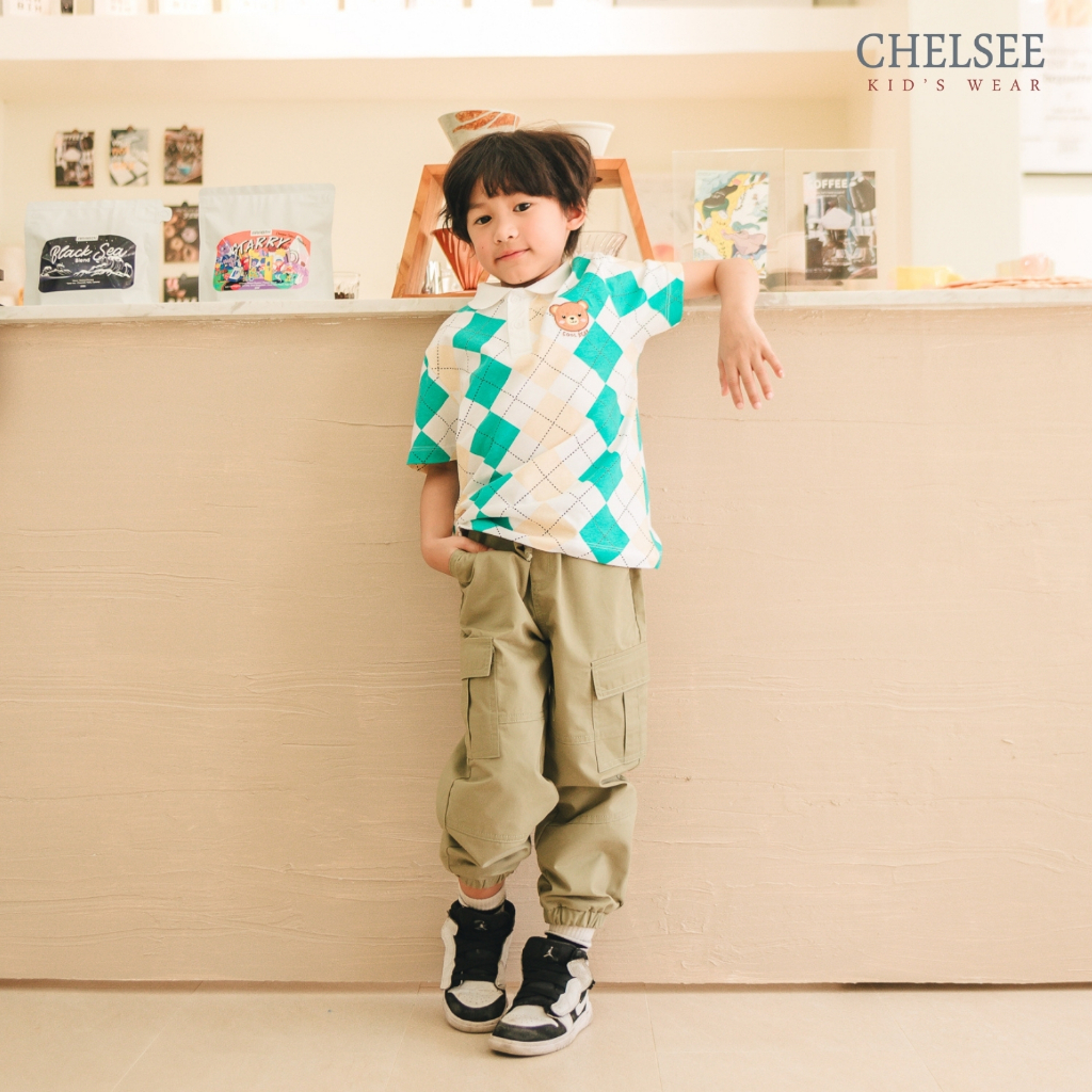 Chelsee بنطلون أولاد سادة بأطراف مطاطية — صورة 3
