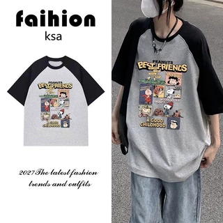 เสื้อยืดแฟชั่นผู้หญิงกําลังฮิตใหม่ล่าสุด oversize เสื้อผ้าคนอ้วนไซส์ใหญ่ เสื้อโอเวอร์ไซส์เกาหลี ลายการ์ตูนน่ารักๆ สวยๆ