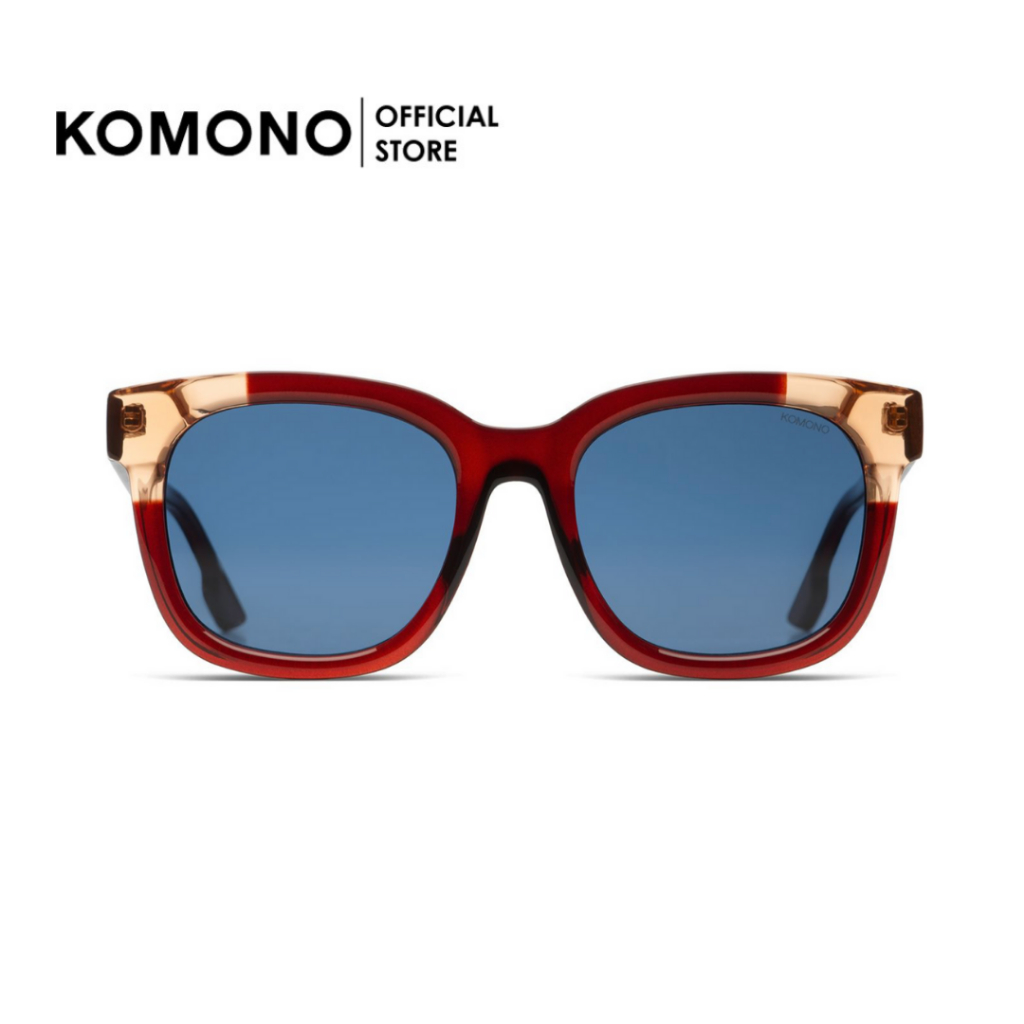 KOMONO Sienna Burgundy Coral แว่นกันแดดทรงสี่เหลี่ยม สีแดง