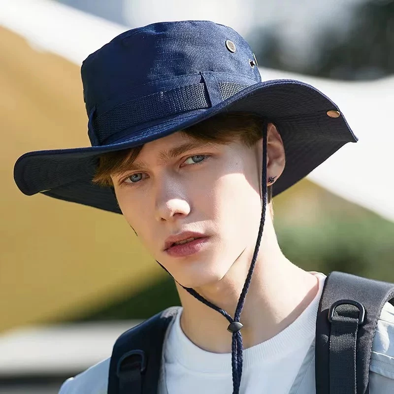 หมวกบักเก็ต เดินป่า กันแดด มีกระดุมและสายคล้องคอ thumbnail 6