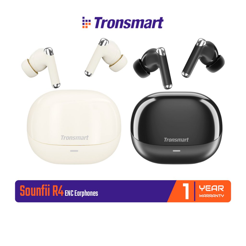 Tronsmart Sounfii R4 ENC Earphones หูฟังไร้สาย ตัดเสียงรบกวนรอบข้างได้ดี ไดร์เวอร์ไทเทเนียม 12 มม.
