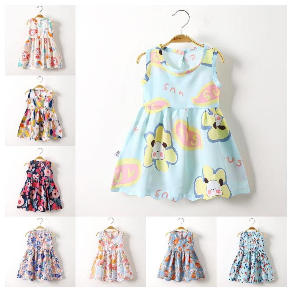 พร้อมส่งจากไทย ชุดเดรสเด็กผู้หญิงลายน่ารัก เดรสเด็ก มีไซส์ 5เดือน-3ขวบ