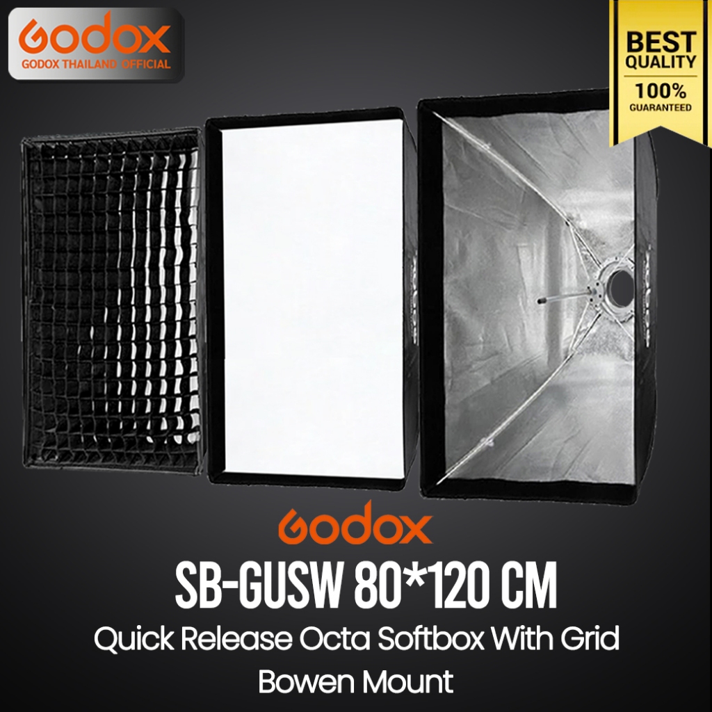 Godox Softbox SB-GUSW 80*120 cm. Quick Release Quad Softbox With Grid ( Bowen Mount ) / Godox Thailand