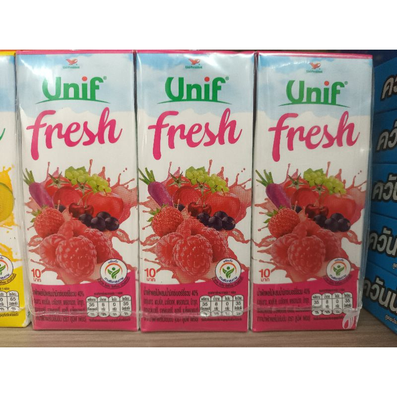 [ยกแพ็ค3กล่อง]ยูนิฟ เฟรช มิกซ์เบอรร์รี่ น้ำผักผลไม้รวม รวม40% ขนาด 180 มล.