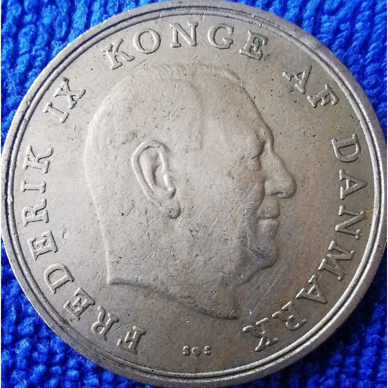 เหรียญ​เดนมาร์ก​ Denmark, 5 Kroner, (ยุค​ Frederik IX)​, ใช้แล้ว, #0864
